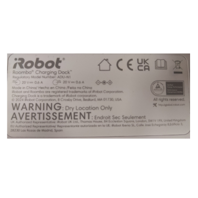 IROBOT ROOMBA 105 VACUUM CLEANER CHARGING BASE