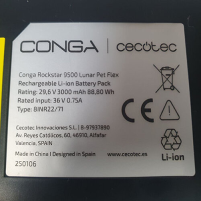 BATTERY 8INR22/71 33.6V FOR CONGA ROCKSTAR 9500 LUNAR PET FLEX
