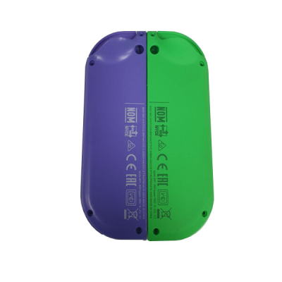 FRONT, CENTER AND REAR RIGHT AND LEFT CASE IN GREEN AND PURPLE FOR JOY-CON NINTENDO SWITCH