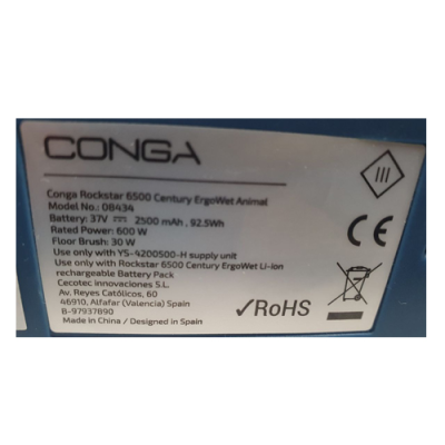 CECOTEC ROCKSTAR 6500 CENTURY ERGOWET ANIMAL VACUUM CLEANER MOTOR BODY