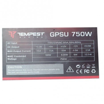 FUENTE ALIMENTACIÓN TEMPEST GAMING GPSU 750 W