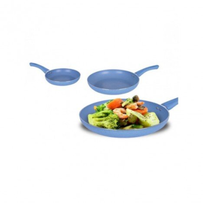 JUEGO DE 3 PIEZAS SARTENES DE ALUMINIO SILVAN AZUL