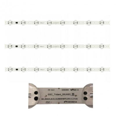 KIT 3 TIRAS DE LED AGM76191301 LG SSC_Trident_55UK63_S