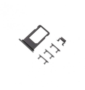 KIT BOTONES EXTERIORES Y TARJETERO NANO SIM IPHONE 8 NEGRO