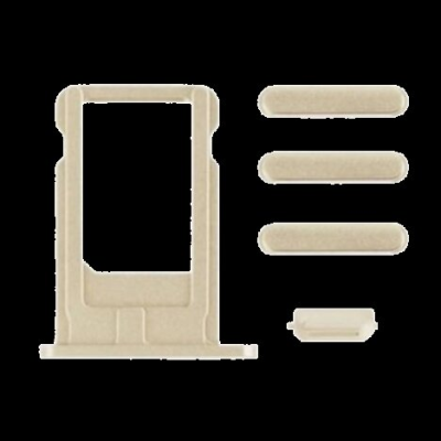 KIT BOTONES Y TARJETERO SIM IPHONE 8 DORADO